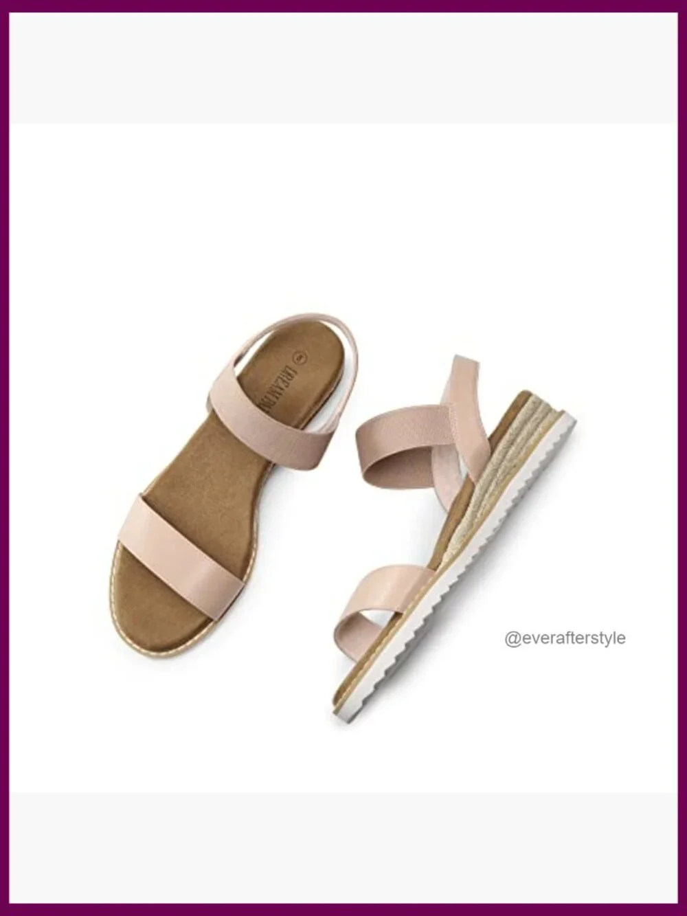 Open Toe Wedge Sandals with Ankle Strap - Comfortable Espadrille Style Shoes